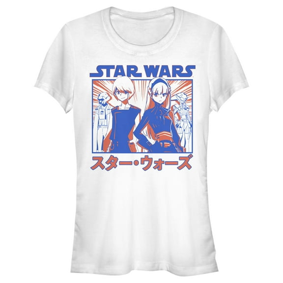 Junior's Star Wars: Visions The Twins Graphic Tee White Medium