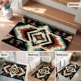 thumbnail image 5 of 2x3 Ft Entryway Area Rug, Boho Brown Teal Red Kitchen Rug Runner Washable Floor Mat, Southwestern Geometric Abstract Vintage Non Slip Indoor Door Mat Throw Carpet for Bathroom Living Room Bedroom, 5 of 8