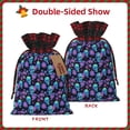 thumbnail image 2 of Rocae purple flower blue Skull Print Christmas Drawstring Linen Gift Bag with Drawstrings Treat Bag Goody Present Bags for Christmas Party Favor, 2 of 8