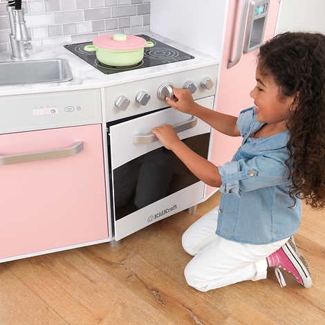 kidkraft pink and white kitchen