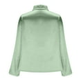 thumbnail image 6 of Atogsazn Women's Silk Satin Blouse Casual Long Sleeve Tops Bussiness Work Shirt Tunic Tops Outfit Outerwear 02-Mint Green XXL Fashion, 6 of 6