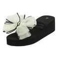 thumbnail image 4 of Dakaela Women's Platform Flip Flops Trendy Dressy Bow Slide Sandals Summer Wedge Walking Shoes, 4 of 5