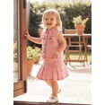 thumbnail image 6 of BemeyourBBs Toddler Baby Girl Pink Denim Outfit Western Cowgirl Summer Clothes Collared Raw Trim Sleeveless Button Up Vest Tank Tops and Jeans Pleated Skirt Set, 6 of 9