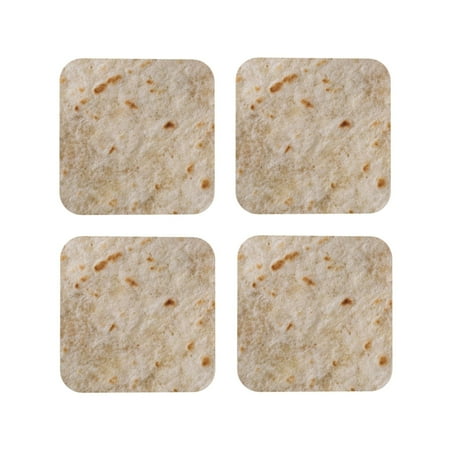 

Kdxio Tortilla Funny Coasters 4 Pcs Leather Coasters Housewarming Gifts Protect Furniture from Water Marks Scratch and Damage