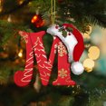 thumbnail image 5 of dajkiuy Christmas Tree Ornaments Christmas Initial with Christmas Hat Personalized DIY Christmas 26 Letters Ornaments 3.15 inch Christmas Decoration Xmas Tree Hanging Decor(M), 5 of 5