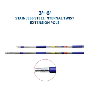 Premier Paint Roller 3-6ft Stainless Steel Extension Pole