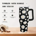 thumbnail image 3 of 40oz Daisy Tumbler With Handle and Straw,Daisy Gifts for Women,Daisy Flowers Daisy Coffee Mug Floral Cup Tumbler,Daisy Stuff Decor, 3 of 6