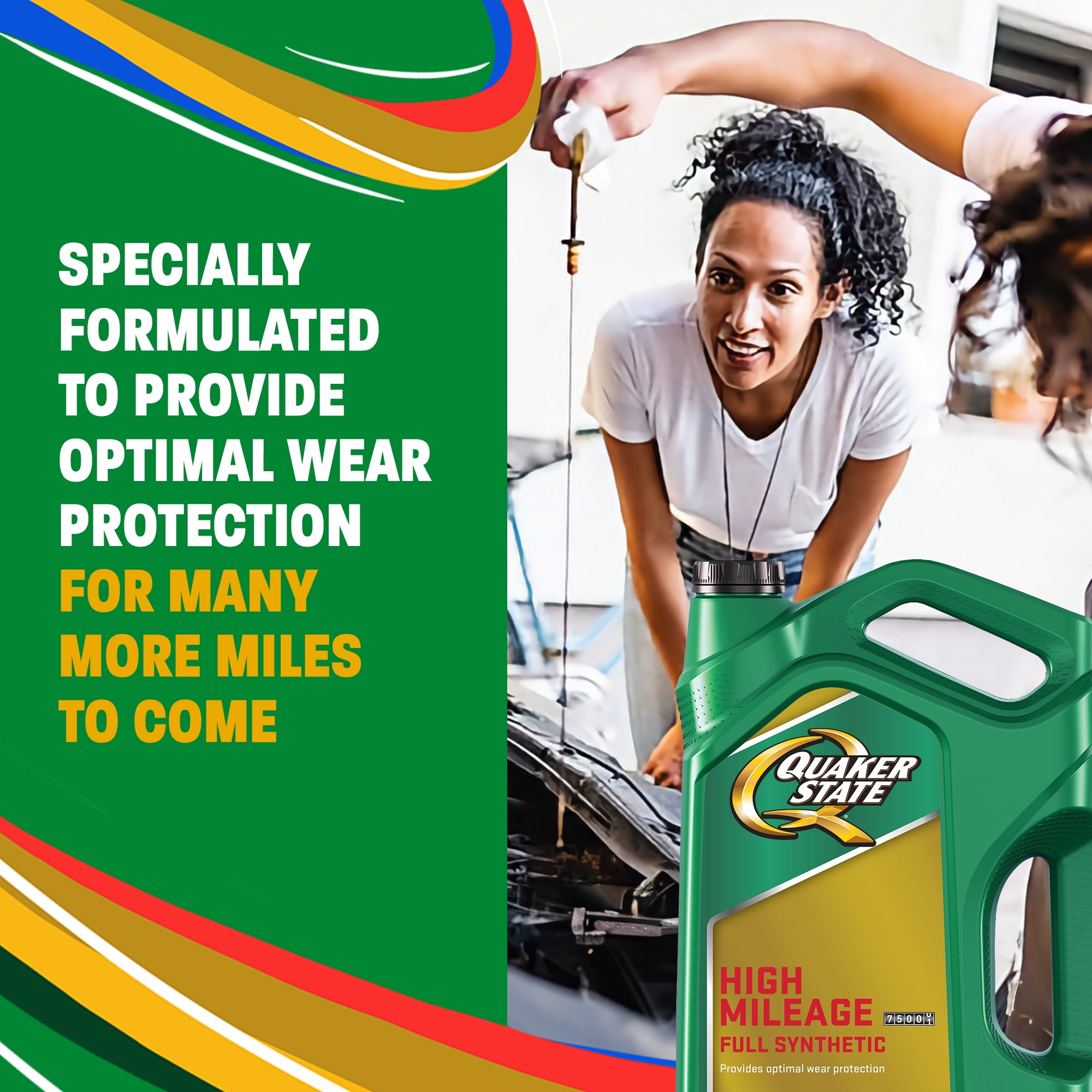 Quaker State High Mileage Full Synthetic 0W-20 Motor Oil, 5 Quart