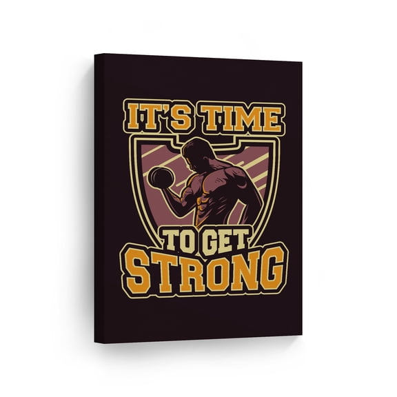 Smile Art Design It's Time to Get Strong Quote Gym Fitness Workout Motivational Canvas Wall Art Inspirational Wall Art Entrepreneur Quote Print Modern Office Decor Artwork Gift 40x30