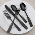 thumbnail image 4 of Matte Black Silverware Set, Satin Finish 5Piece Stainless Steel Flatware set, Tableware Cutlery Set Service, Utensils for Kitchens, Dishwasher Safe, 4 of 7