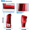 thumbnail image 5 of 1 Pair LED Tail Lights Compatible with 2016-2023 Toyota Tacoma,Tail Lamps Replacement,Chrome Housing + Red Lens, 5 of 8
