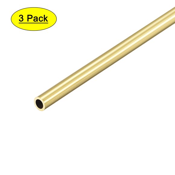 Unique Bargains Brass Round Tube 6mm OD 1mm Wall Thickness 300mm Length Seamless Straight Pipe Tubing 3 Pcs