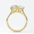 thumbnail image 3 of Cora Jewellery 3.5TCW Pear and Emerald cut Moissanite Toi ET Moi Engagement Ring For Women, 14K Yellow Gold, 3 of 5