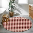 thumbnail image 5 of Country Star Plaid Round Rug 3ft Washable Circle Entryway Rugs Non Slip Retro Red American Farm Barn Berry Area Rug Indoor Floor Carpet for Bedroom Kitchen Living Room Home Office Dining Room Nursery, 5 of 8