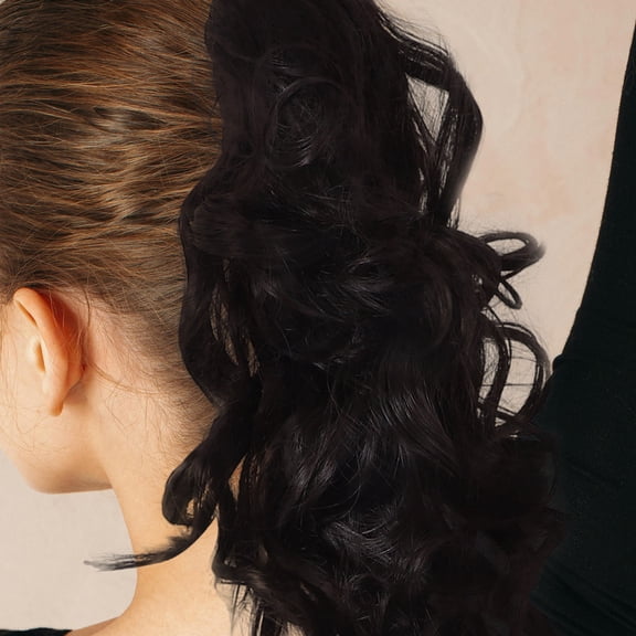 SWETRACE Ponytail Extension Hair Piece Black High Temperature Fiber For Women Parties 1Set