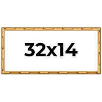 32x14 Frame Gold Bamboo Solid Wood Picture Frame | 1 Inch Moulding Width | Interior Frame Depth
