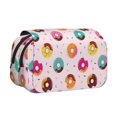 thumbnail image 1 of Disketp Colorful Donuts Estuche de Lápices de Doble Capa con Tapa Abatible y Cremallera, Organizador Escolar para Adolescentes y Adultos, 1 of 7