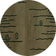 thumbnail image 1 of Ahgly Company Machine Washable Indoor Round Abstract Turquoise Blue Modern Area Rugs, 4' Round, 1 of 4