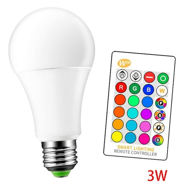 als je kunt Aanleg breuk 3W E27 LED Light Bulb RGB Color LED Lamp Changeable Colorful RGB Bulb Light  Remote Control Memory Function - Walmart.com