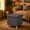 Dark Gray, variant on Leather Ottoman with Storage,18" Square Ottomans Foot Rest with Hinged Lid & Solid Wood Legs Upholstered Cube Footstool Hidden Storage for Living Room, Bedroom(Brown)