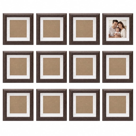 12 Pack Shadow Box Frame 4x4, Small Shadow Box with Shatterproof Acrylic and Stand, 4.8 x 4.8 in Mini Wood Display Cases for Displaying Memorabilia, Flowers, Photos, and Desktop Decor