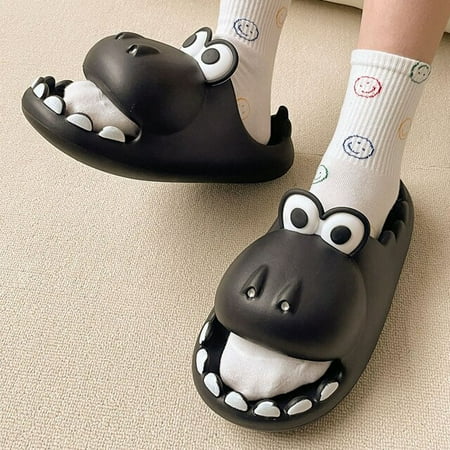 

CoCopeanut BEVERGREEN Dinosaur Slippers Women Outdoor Beach Sandals Men Slides Summer New Couple Shoes Non-Slip EVA Indoor Fun Slippers
