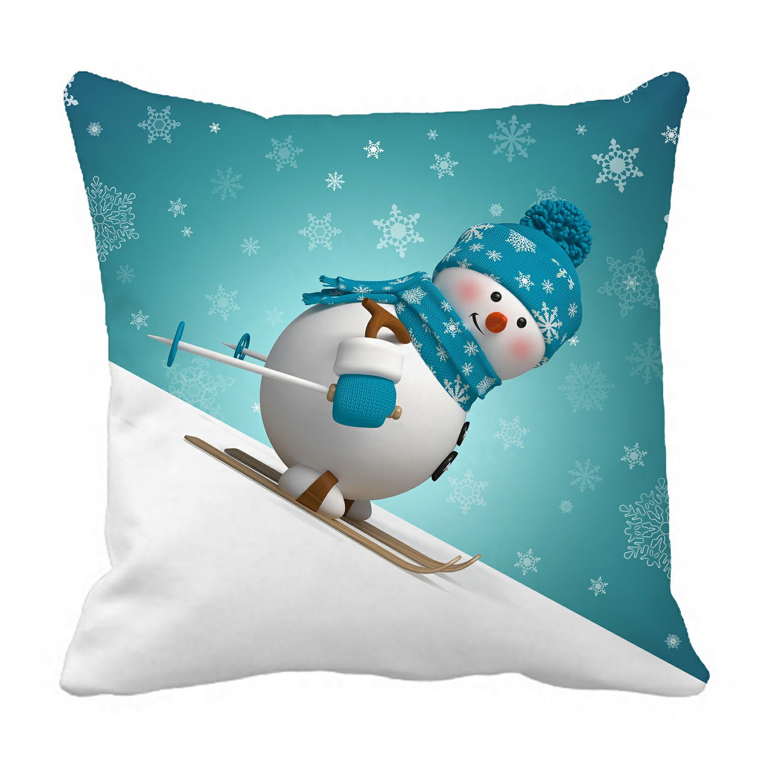 ZKGK Winter Snowman Pillowcase Home Decor Pillow Cover Case Cushion Two ...