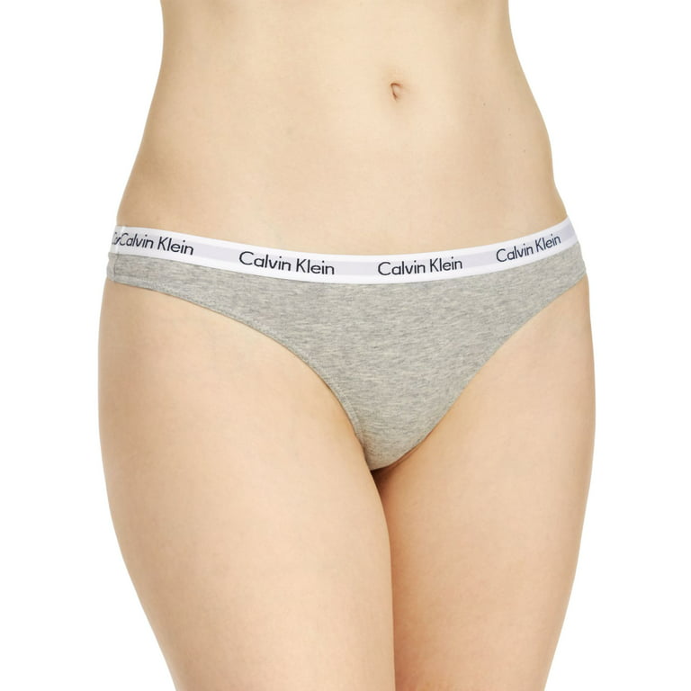 Calvin Klein Women's Carousel Thong - 3 Pack, Black/Grey/White, Large