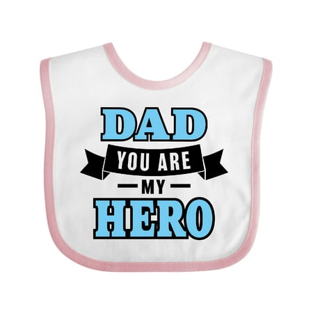 

Inktastic Dad You Are My Hero in Blue Gift Baby Boy Bib
