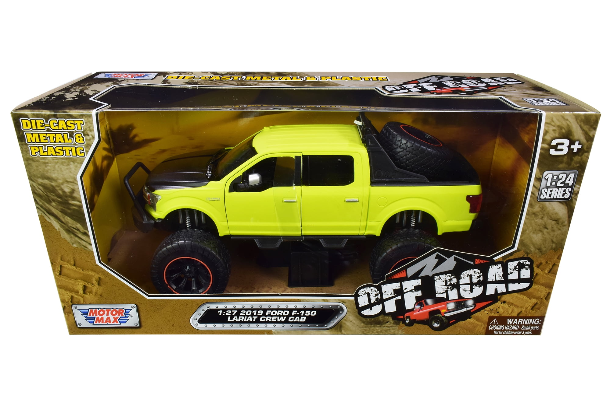 19 Ford F 150 Lariat Crew Cab Pickup Truck Off Road Bright Green 1 27 Diecast Model Car By Motormax Walmart Com Walmart Com