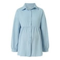 thumbnail image 6 of yocbz Maternity Shirts Tunic Top for Women Long Sleeve Blouse Clothes Top Crewneck Maternity Loose Fitting Clothing Shirt Light Blue,Size for 7-8 Years, 6 of 9
