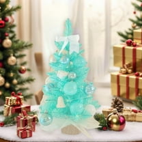 Foqnuq Blue Tabletop Christmas Tree with Accessories, Artificial Holiday Decoration for Desk, Window, Indoor Party, 45cm Christmas Desktop Decor