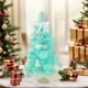 thumbnail image 1 of Árbol de Navidad artificial de mesa azul | Decoración para centros de mesa navideño en el Home Office | Pino de aguja de cedro con accesorios DIY | Exhibición de escritorio de 17 pulgadas, 1 of 6