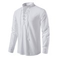 thumbnail image 2 of Camisa de Lino Y Algodón Para Hombre de Primavera Y Verano, Camisa Informal de Manga Larga Con Cuello Levantado Odeerbi ODB-6, 2 of 9