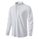 thumbnail image 2 of Camisa de lino y algodón para hombre de primavera y verano, camisa informal de manga larga con cuello levantado Pompotops oipoqjl47501, 2 of 9