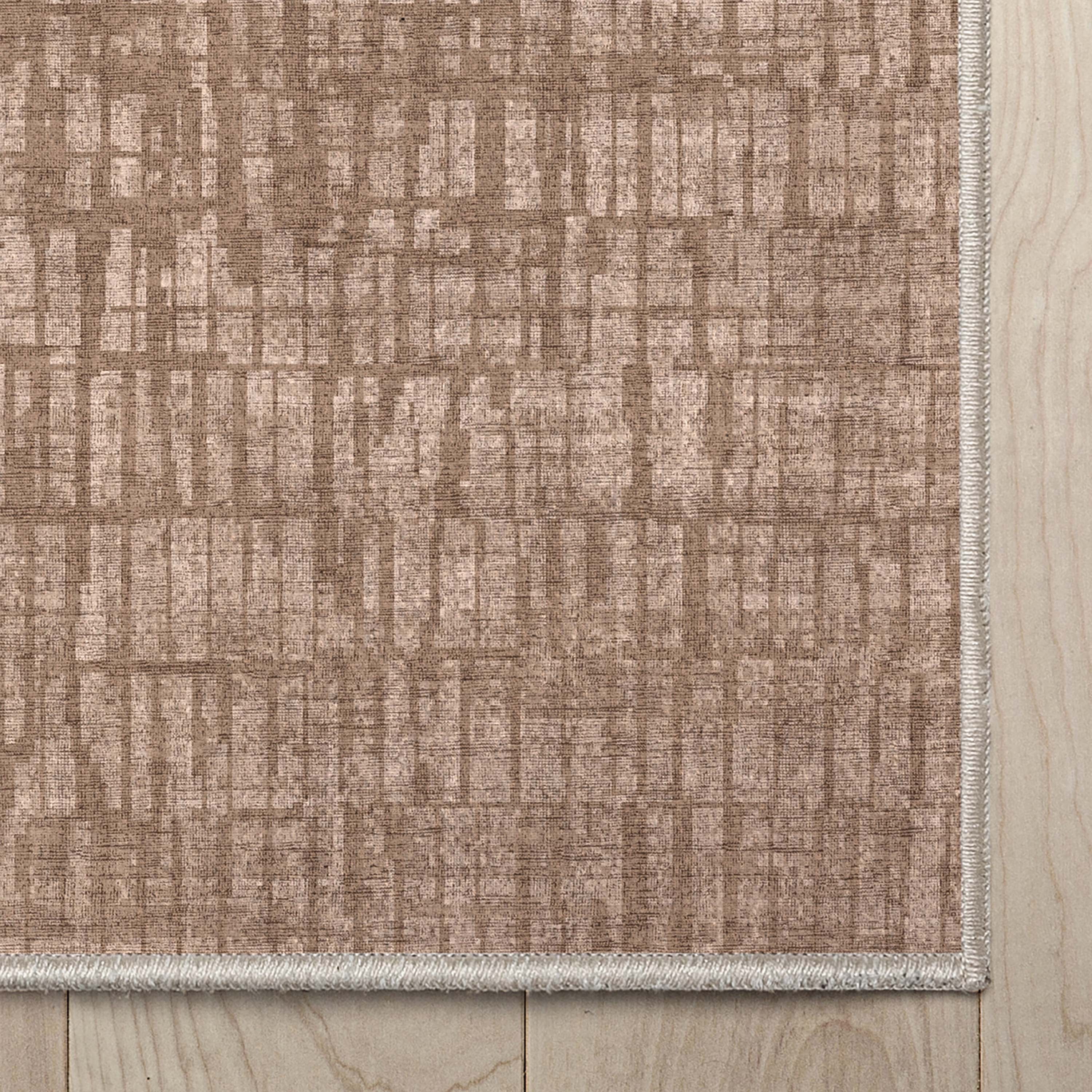 Well Woven Abstract Nightscape Modern Geometric Flat-Weave Brown 7'7" x 9'10" Area Rug