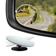 HD Frameless Blind Spot Mirror - Round 2" Convex Glass Mirror - Pack of 2