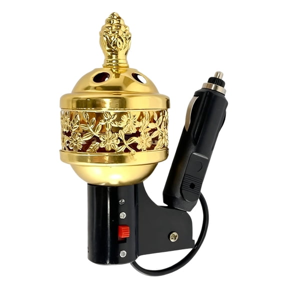 Electric Incense Burner Car Arom Diffuser Vehicle Incense Holder Iron Material Compact Size for Auto Interior Decoration