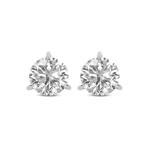 3 CTW Martini-Set Round Lab Grown Diamond Solitaire Stud Pushback Earrings in 14K White Gold (E-F, VS1-VS2) Sample Image Final Product May Vary.