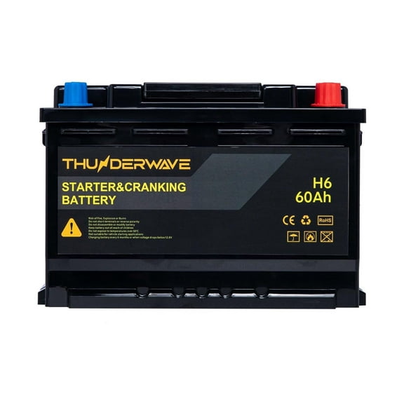 Thunderwave H6 60AH Lithium Battery 12.8 V Vehicle Battery Group 48, 660 CCA for Car