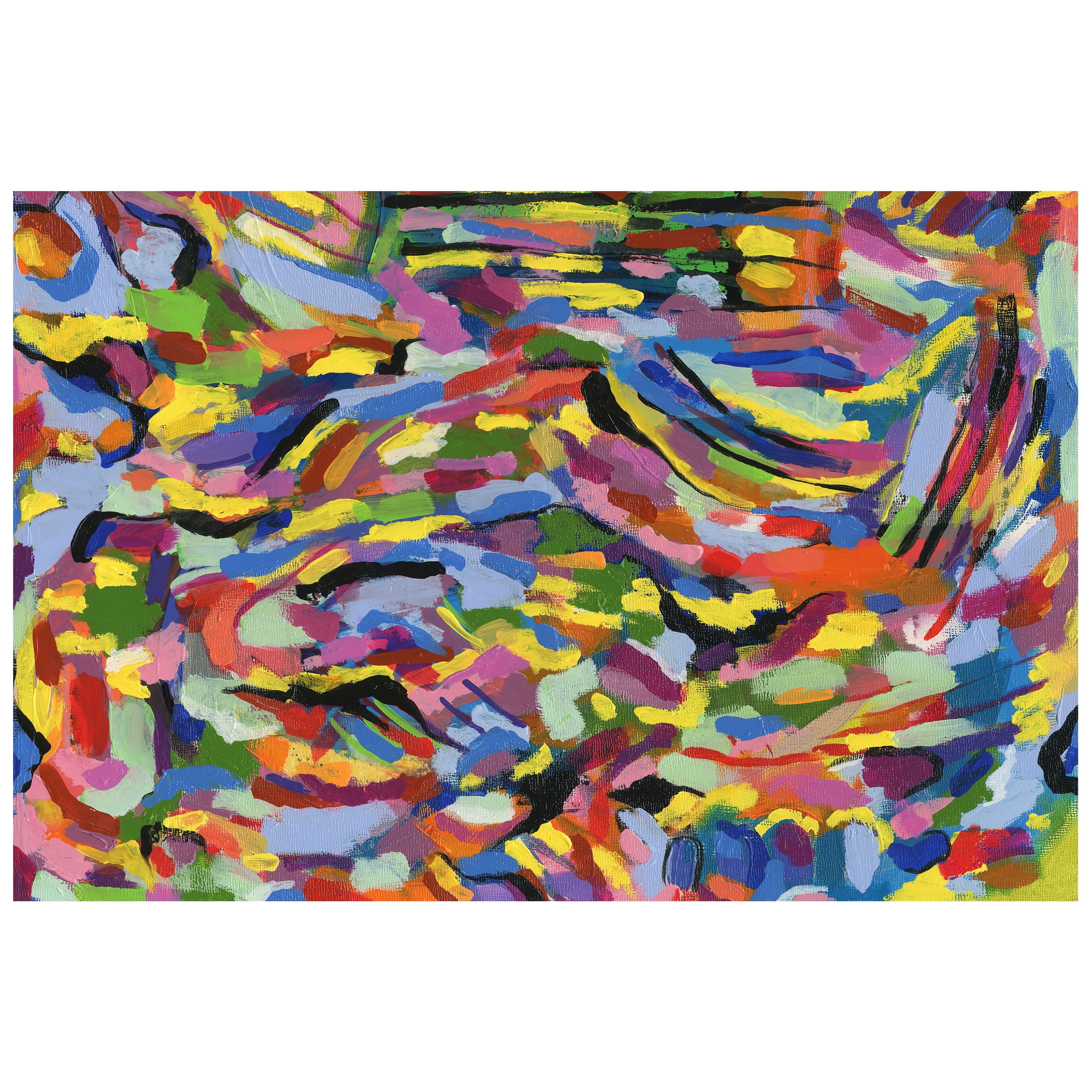 Rules of the Rainbow I Frameless Free Floating Tempered Glass Panel Graphic Wall Art , 48" x 32"