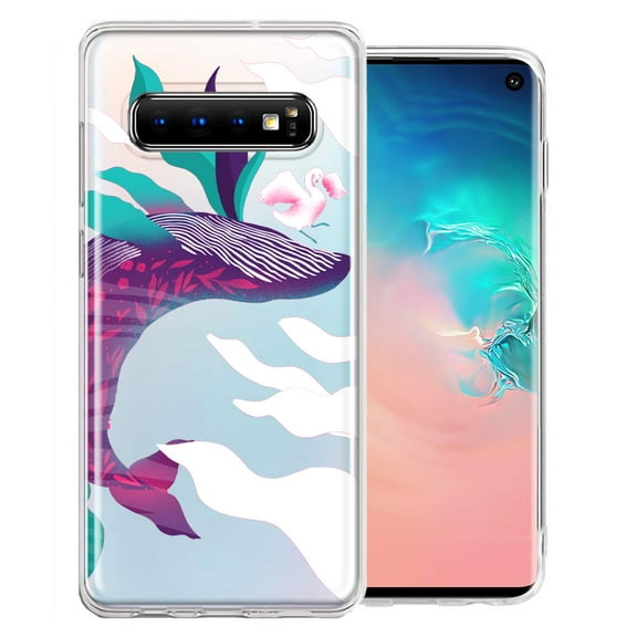 MUNDAZE For Samsung Galaxy S10 Plus Mystic Floral Whale Design Double Layer Phone Case Cover