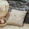 thumbnail image 2 of LR Home Ox Bay Hand-Woven Tan/White Geometric All-Natural Cotton Pillow Cover, 2 of 9