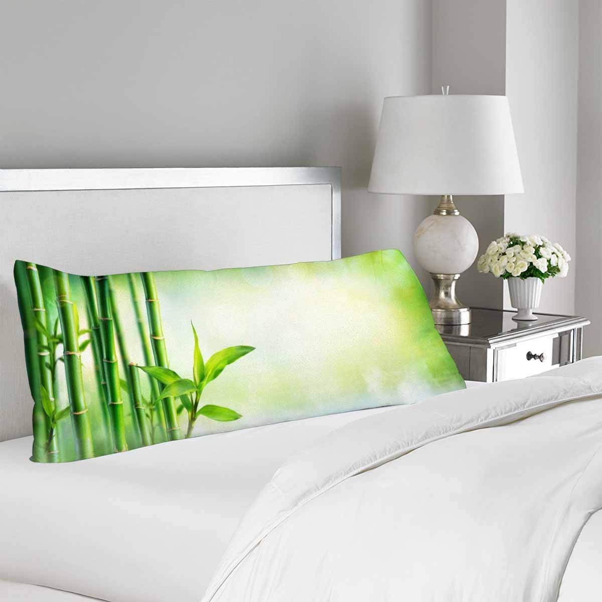 GCKG Green Bamboo Body Pillow Covers Pillowcase 20x60 inches, Lush