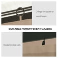 thumbnail image 6 of 10' x 10' Universal Gazebo Sidewall Set with Panels, and C-Rings Included for Pergolas and Cabanas, Brown Brown + Polyester, 6 of 7
