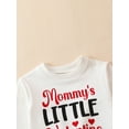 thumbnail image 4 of Infant Baby Boys Valentine's Day Outfits Letter Print Long Sleeve Sweatshirt and Elastic Pants Casual Fall 2 Piece Clothes, 4 of 9