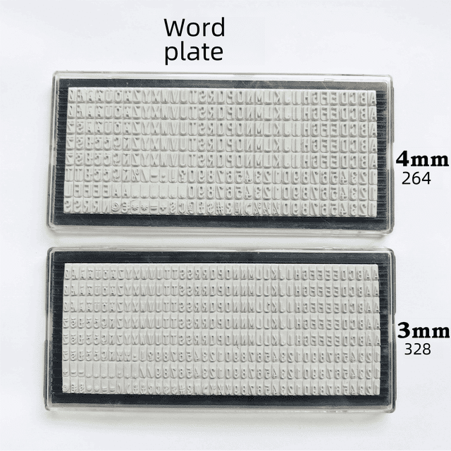 Sello de tinta con números y letras, sello de tipo móvil, sello de caracteres para bricolaje, placa de ortografía, placa de sello