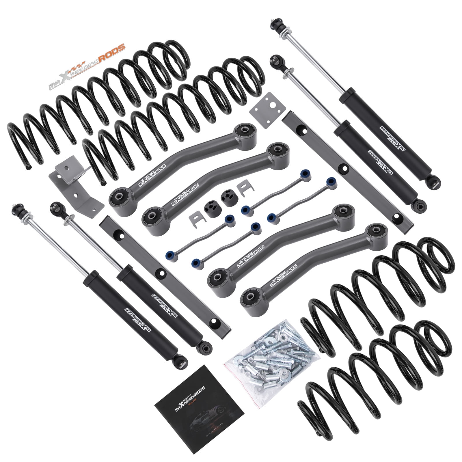 Maxpeedingrods 4" Lift Kit w/ Shocks Absorbers For Jeep Wrangler TJ 4WD 2003 2004 2005 2006