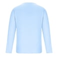 thumbnail image 5 of IROINNID Plain Long Sleeve Shirts for Men Loose Formal Solid Color Shirt Top Turndown Collar Blouse & Shirt On Sale,Sky Blue, 5 of 7