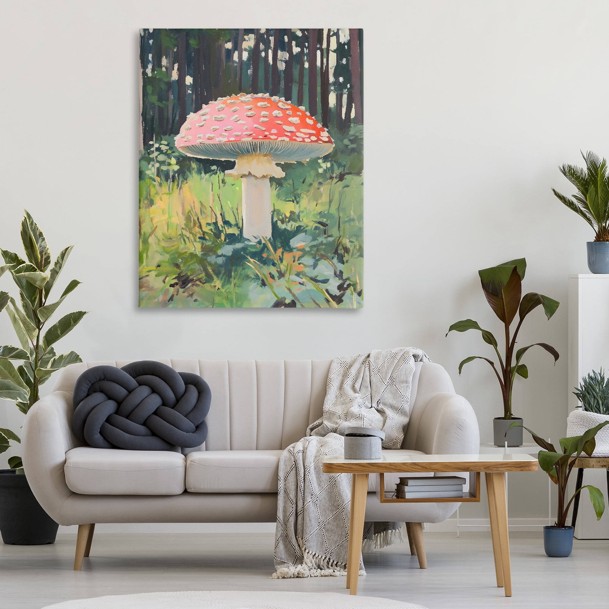 Stupell Industries Red Mushroom in Sunlit Forest Canvas Wall Art, design by The Prints Vibe
